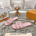 LOUIS VUITTON ISOLA FLAT SLIDE IN PASTEL PINK CALFSKIN