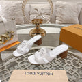 LOUIS VUITTON ISOLA HIGH 55 MM MULE IN WHITE CALFSKIN