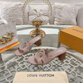 LOUIS VUITTON ISOLA HIGH 55 MM MULE IN DUSTY PINK CALFSKIN