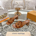 LOUIS VUITTON ISOLA HIGH 55 MM MULE IN BRONZE BROWN CALFSKIN