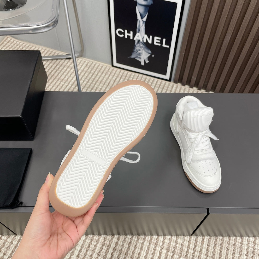 LOUIS VUITTON HIGH-TOP SNEAKERS IN WHITE CALFSKIN