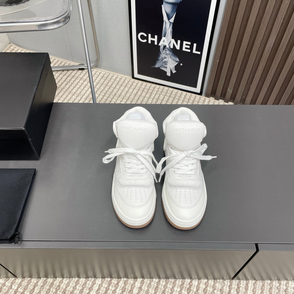 LOUIS VUITTON HIGH-TOP SNEAKERS IN WHITE CALFSKIN