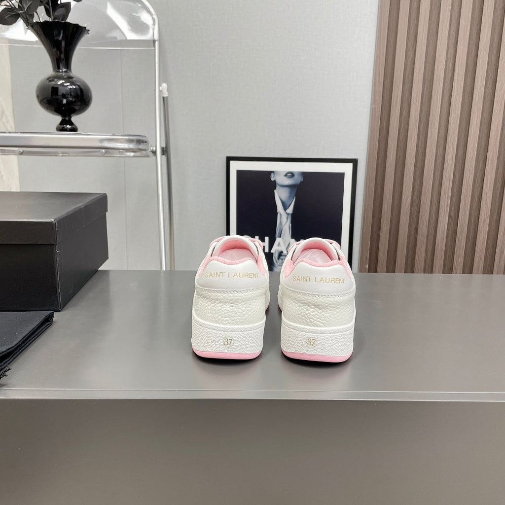 LOUIS VUITTON SL/61 SNEAKERS IN WHITE MIX LIGHT PINK CALFSKIN