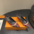 LOUIS VUITTON LV HIGH SLINGBACK LOGO AND CHERRY PRINT 25S 55MM IN DARK BROWN CALFSKIN