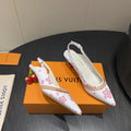 LOUIS VUITTON LV HIGH SLINGBACK 25S 55 MM IN WHITE CALFSKIN