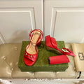 GUCCI HORSEBIT PLATFORM SANDAL IN SCARLET RED SHEEPSKIN