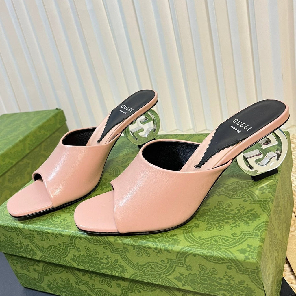 GUCCI Women's Heeled Sandals Pink Pastel
