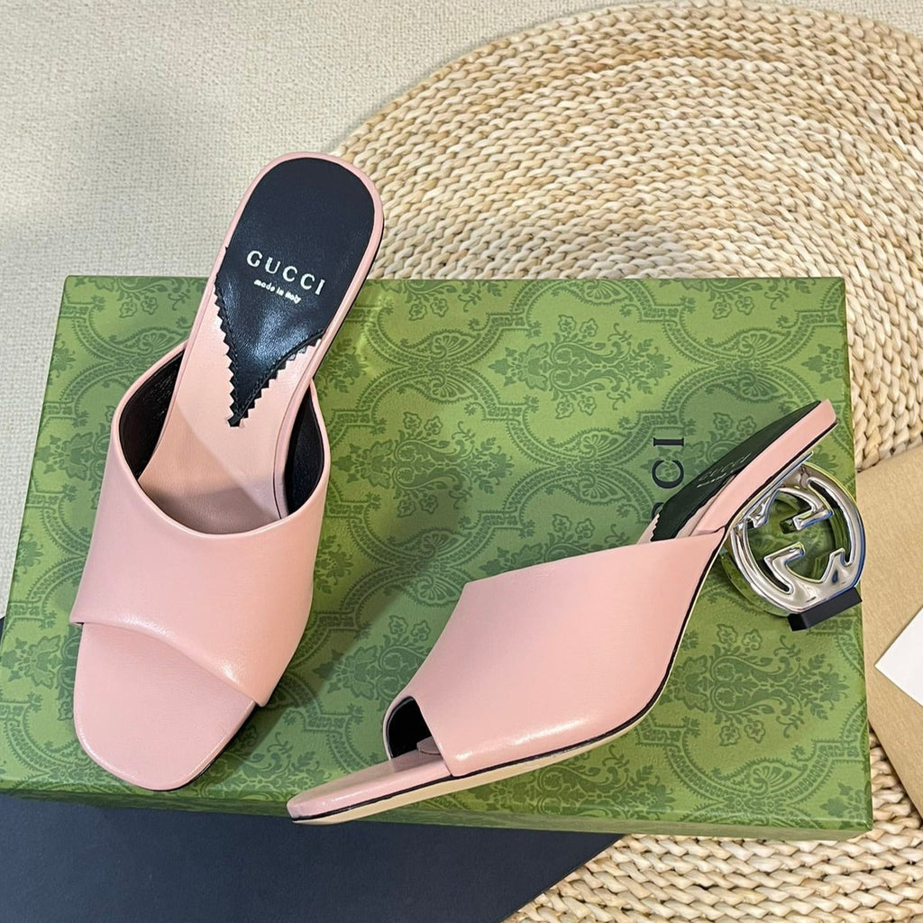 GUCCI Women's Heeled Sandals Pink Pastel