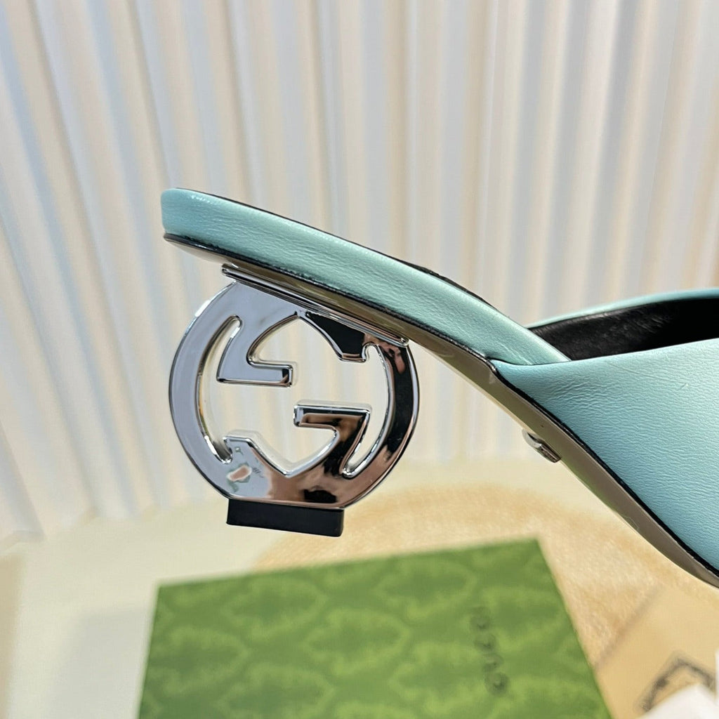 GUCCI Women's Heeled Sandals Vivid Sky Blue