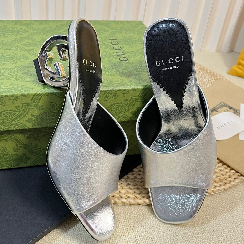GUCCI Women's Heeled Sandals Silver