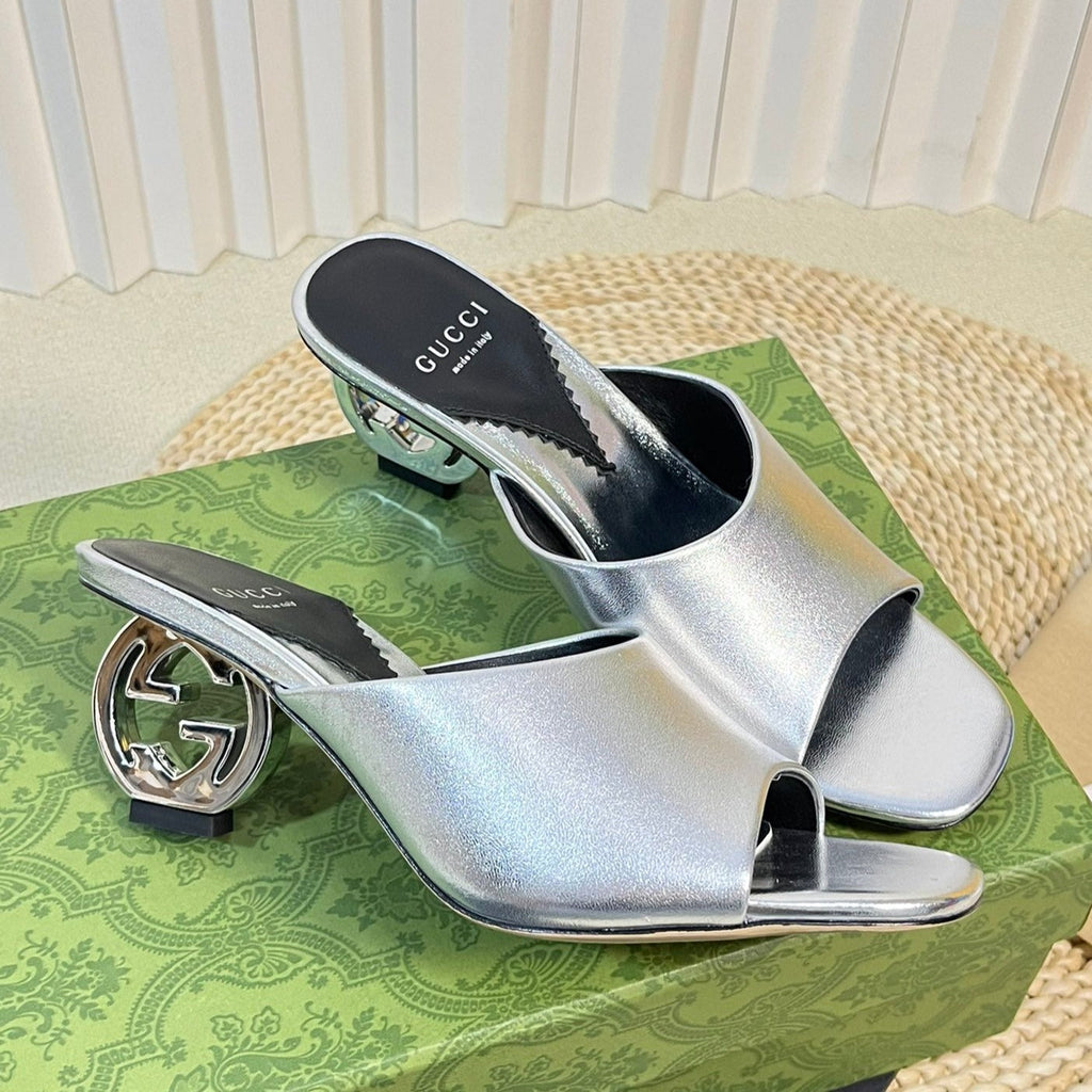 GUCCI Women's Heeled Sandals Silver