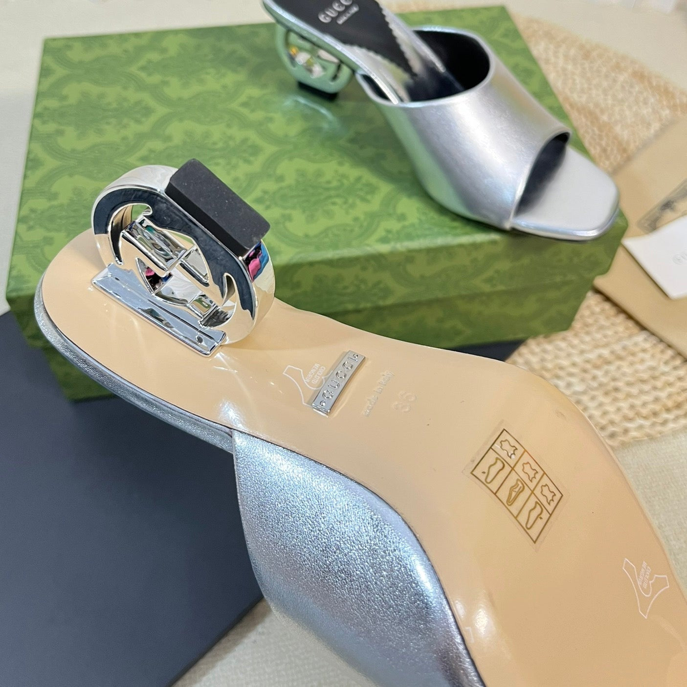 GUCCI Women's Heeled Sandals Silver