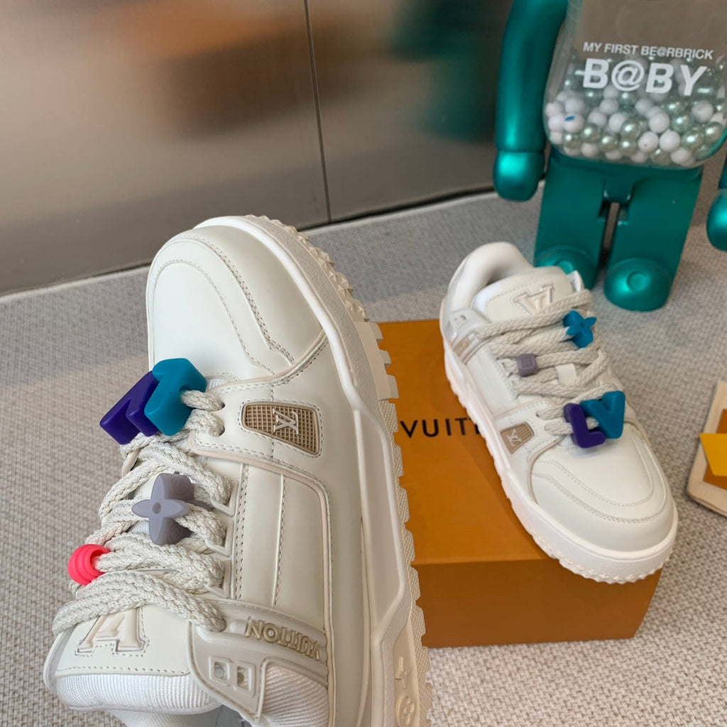 LOUIS VUITTON LV TRAINER MAXI SNEAKER IN WHITE CALFSKIN