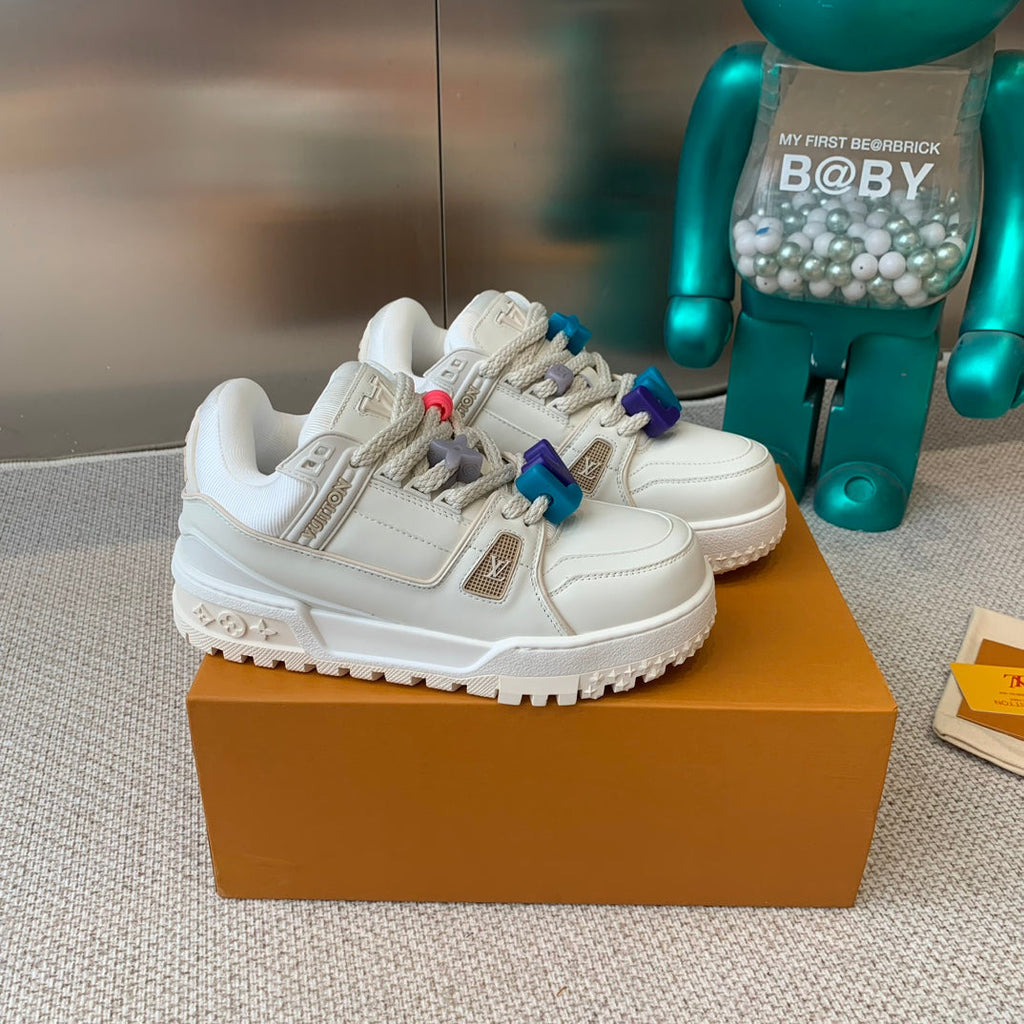 LOUIS VUITTON LV TRAINER MAXI SNEAKER IN WHITE CALFSKIN