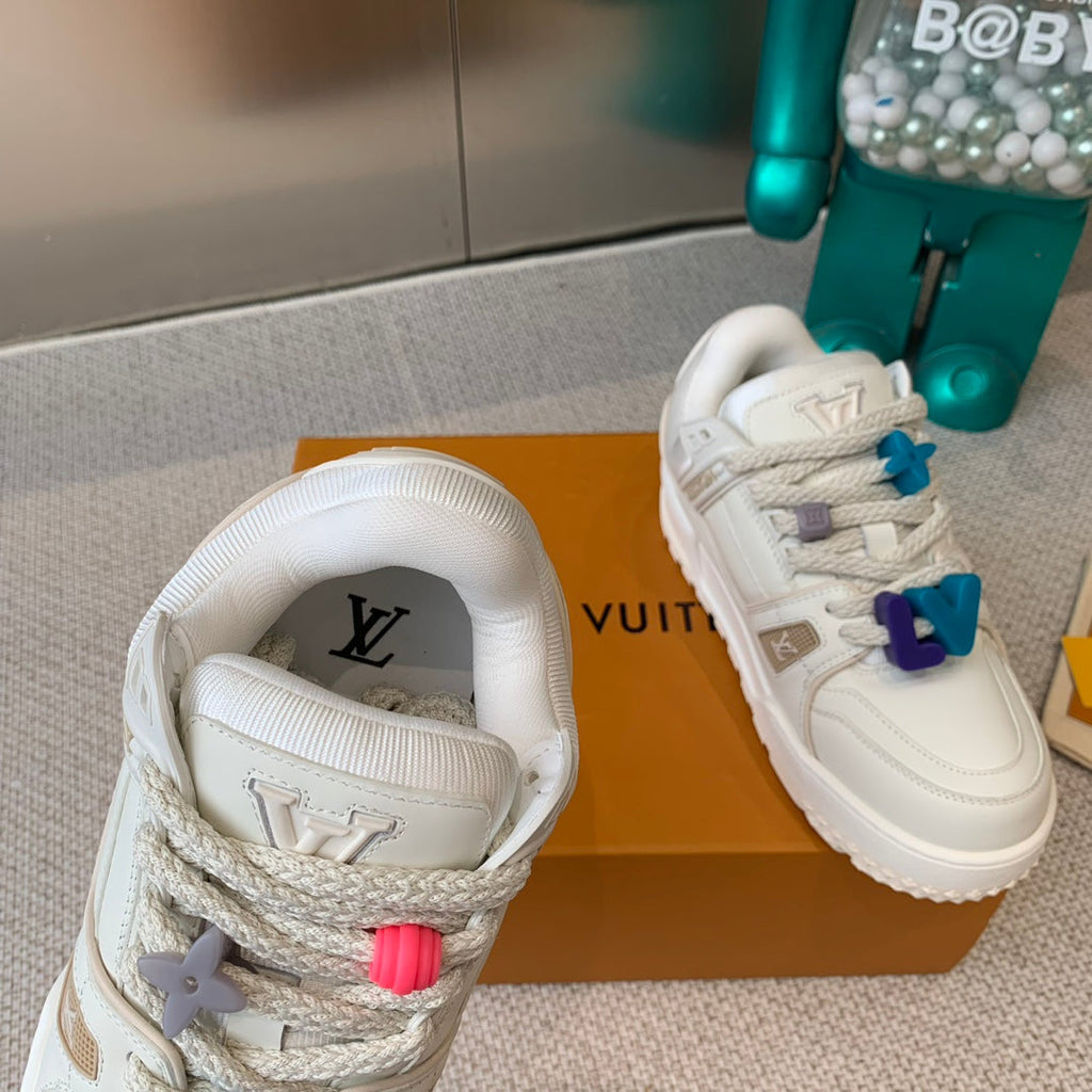 LOUIS VUITTON LV TRAINER MAXI SNEAKER IN WHITE CALFSKIN