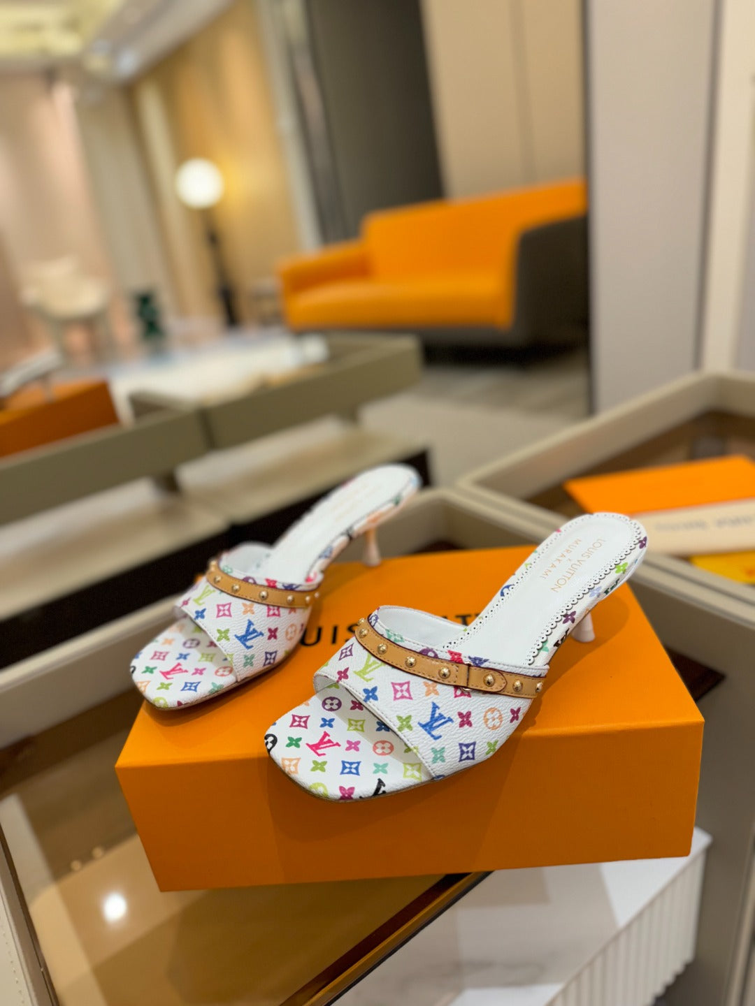 LOUIS VUITTON LV X TM 6AM HIGH 4 CM MULE IN WHITE MONOGRAM CALFSKIN