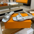 LOUIS VUITTON LV X TM 6AM FLAT MULE IN SILVER CALFSKIN