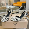 LOUIS VUITTON HIGH SANDALS 75 MM IN WHITE CALFSKIN