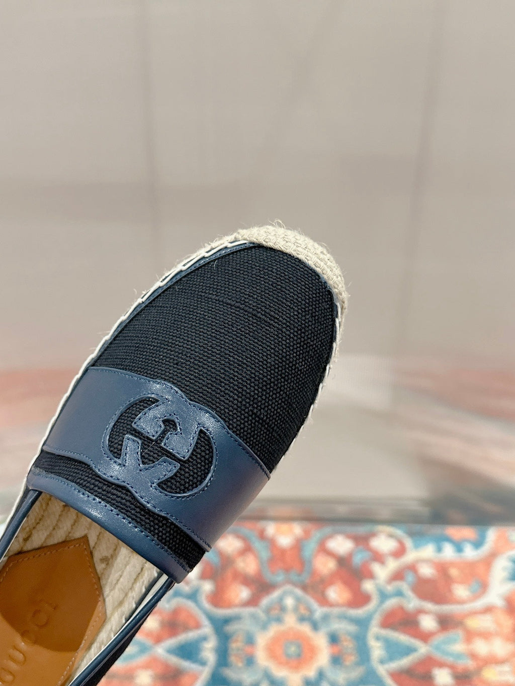 GUCCI ESPADRILLES SLIP - ON BLACK CANVAS