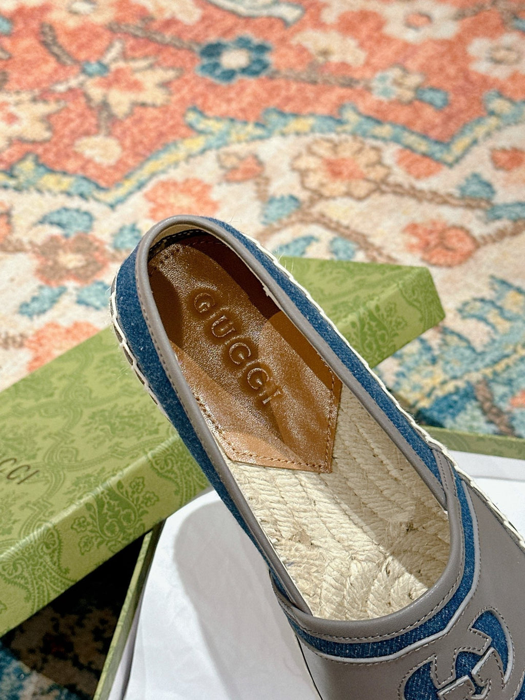 GUCCI ESPADRILLES SLIP - ON AEGEAN CANVAS