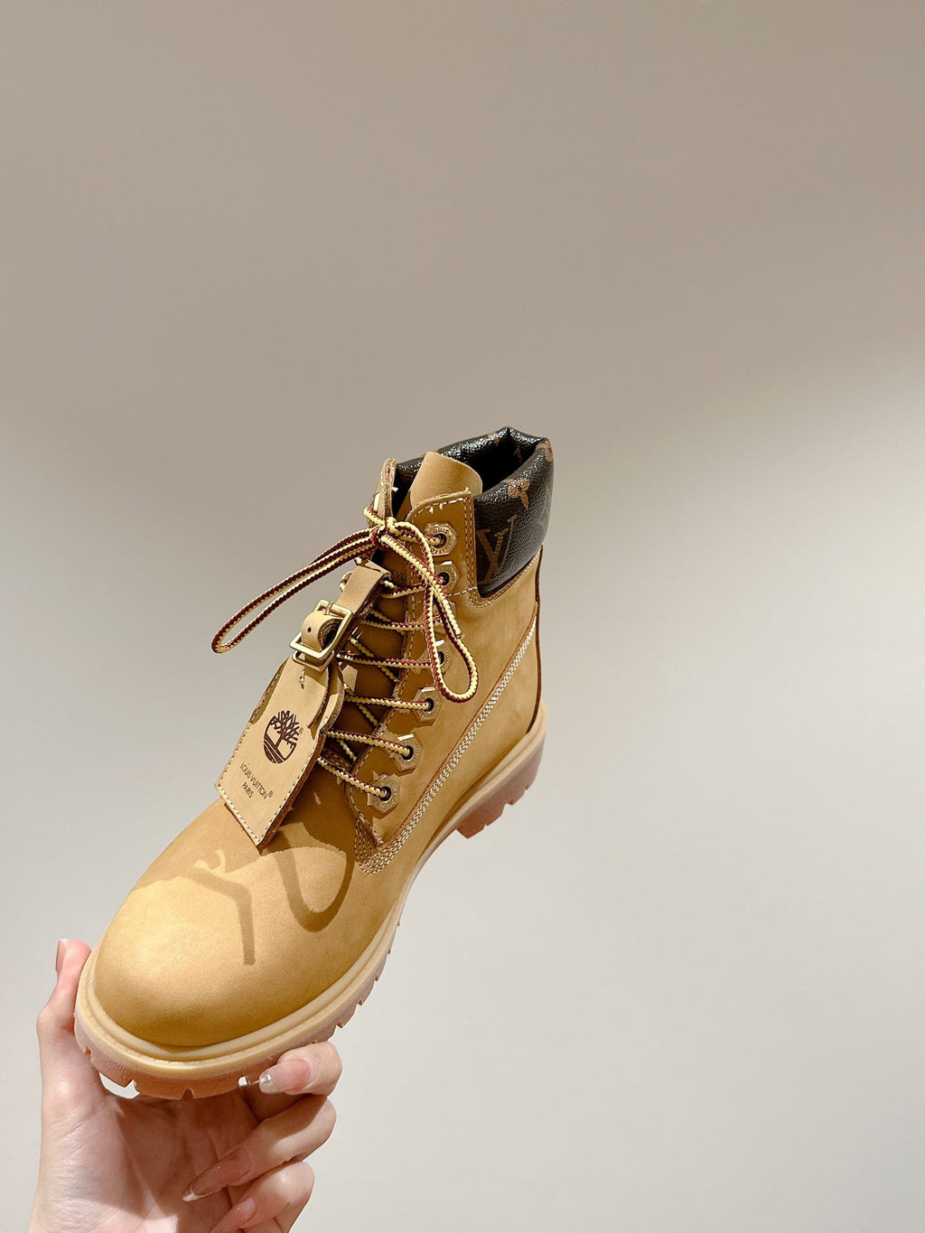LOUIS VUITTON LV X TIMBERLAND ANKLE BOOT IN TORTILLA BROWN SUEDE