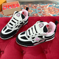 LOUIS VUITTON LV SKATE SNEAKER IN WHITE MIX BLACK AND LIGHT PINK CALFSKIN