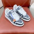 LOUIS VUITTON LV TRAINER SNEAKER IN DOVE GRAY MONOGRAM DENIM