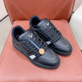 LOUIS VUITTON TRAINER SNEAKER IN BLACK CALFSKIN