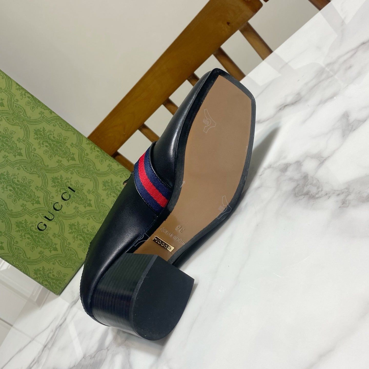 GUCCI 26S LOAFERS 75 MM IN BLACK CALFSKIN STYLE 2