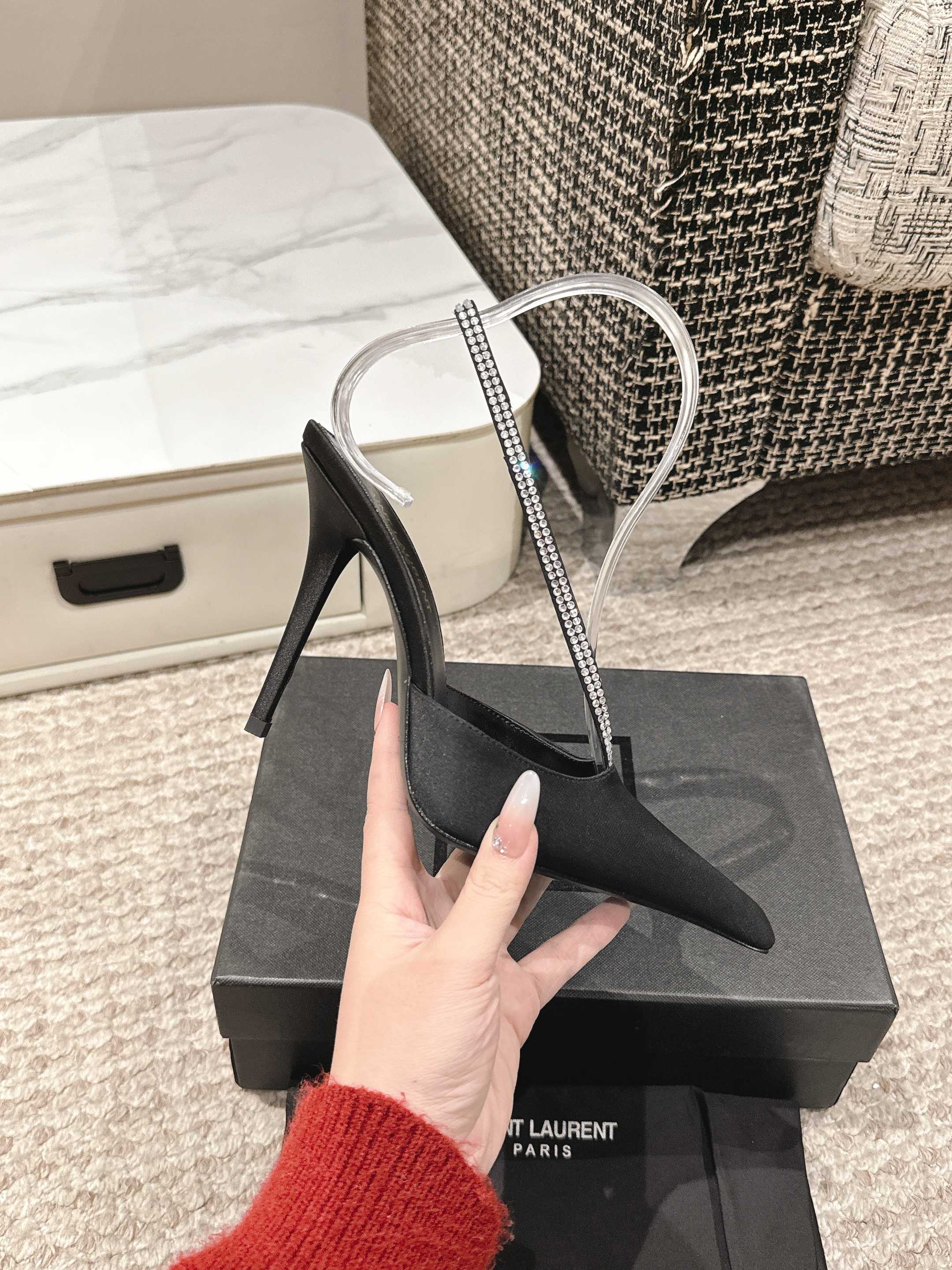 LOUIS VUITTON BARBARA 90 EMBELLISHED BLACK SATIN MULES WITH RHINSTONES