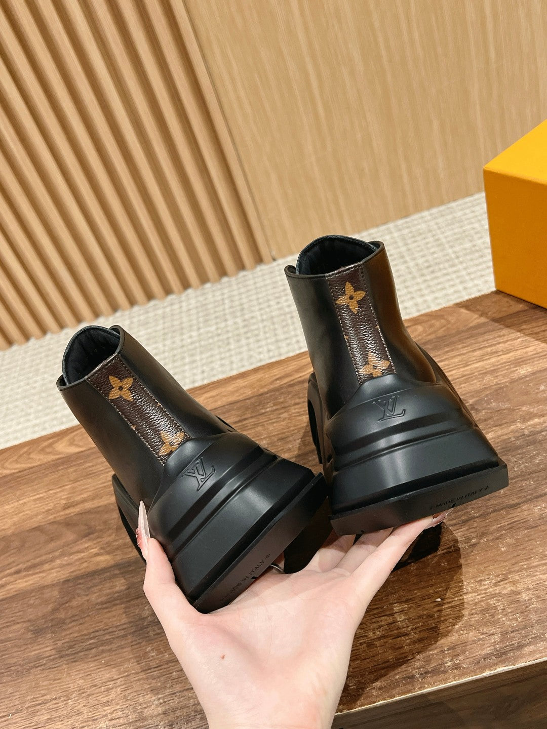 LOUIS VUITTON LV WOMEN CHELSEA BOOT IN BLACK MONOGRAM CALFSKIN