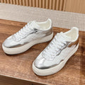 LOUIS VUITTON LV TRAINER SNEAKER IN SILVER MIX WHITE EMBOSSED CALFSKIN
