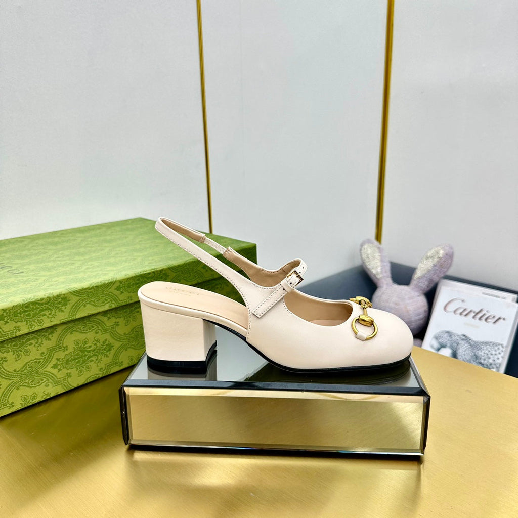 GUCCI HORSEBIT PUMP IN WHITE SHEEPSKIN