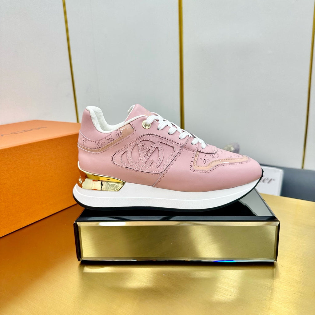 LOUIS VUITTON NEO RUN AWAY SNEAKER IN ROSE PINK CALFSKIN