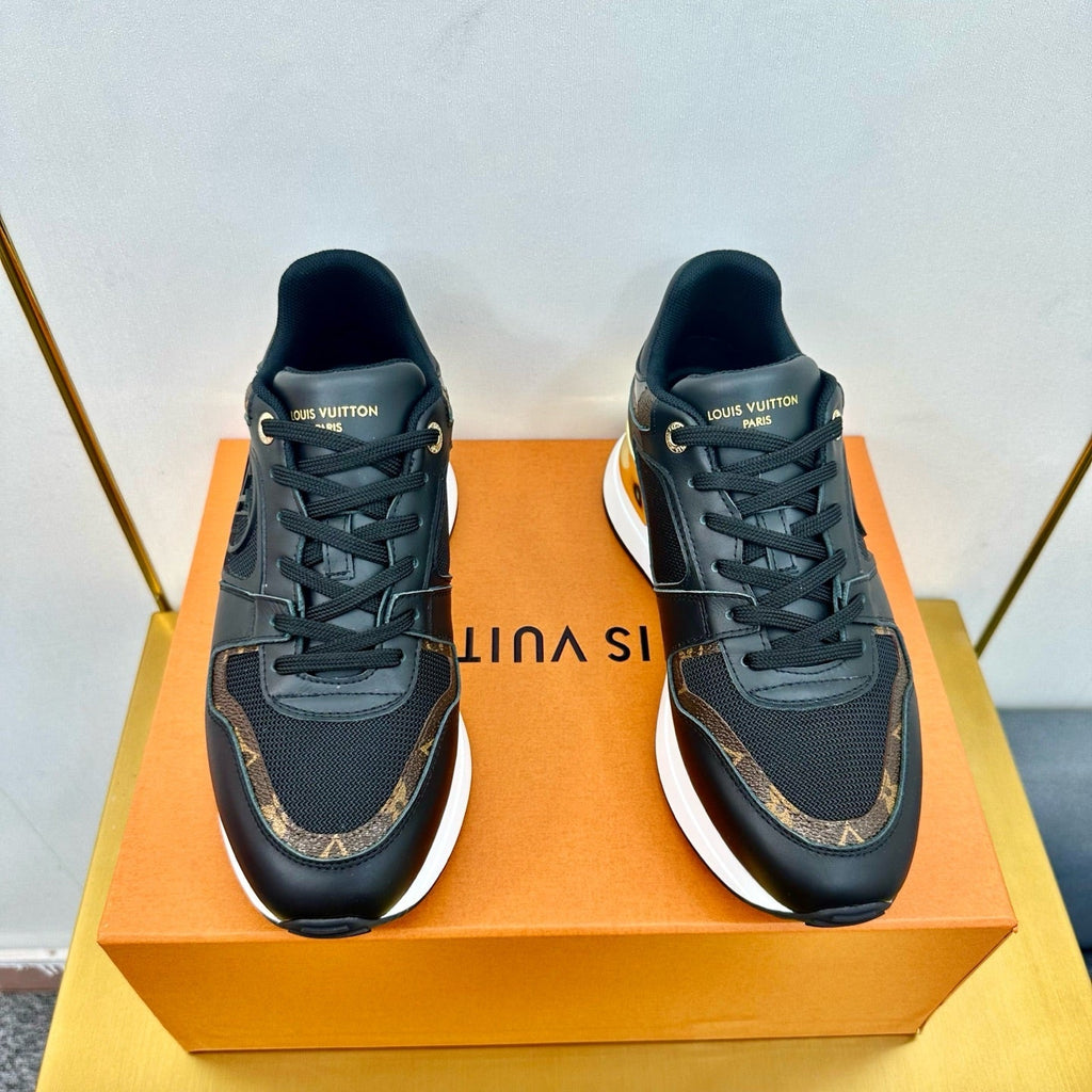 LOUIS VUITTON NEO RUN AWAY SNEAKER IN BLACK CALFSKIN