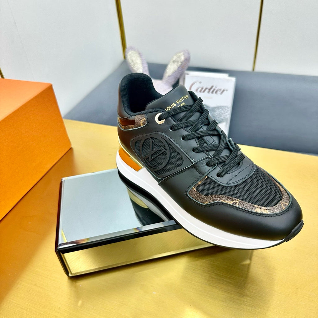 LOUIS VUITTON NEO RUN AWAY SNEAKER IN BLACK CALFSKIN