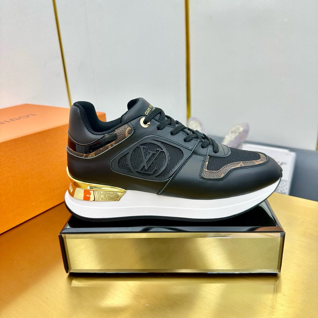 LOUIS VUITTON NEO RUN AWAY SNEAKER IN BLACK CALFSKIN