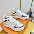 LOUIS VUITTON NEO RUN AWAY SNEAKER IN WHITE MIX CHOCOLATE BROWN CALFSKIN