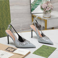 GUCCI CRYSTAL HIGH HEEL SANDAL CLOUD LAMBSKIN