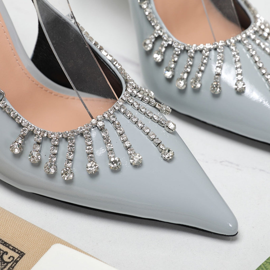 GUCCI CRYSTAL HIGH HEEL SANDAL CLOUD LAMBSKIN