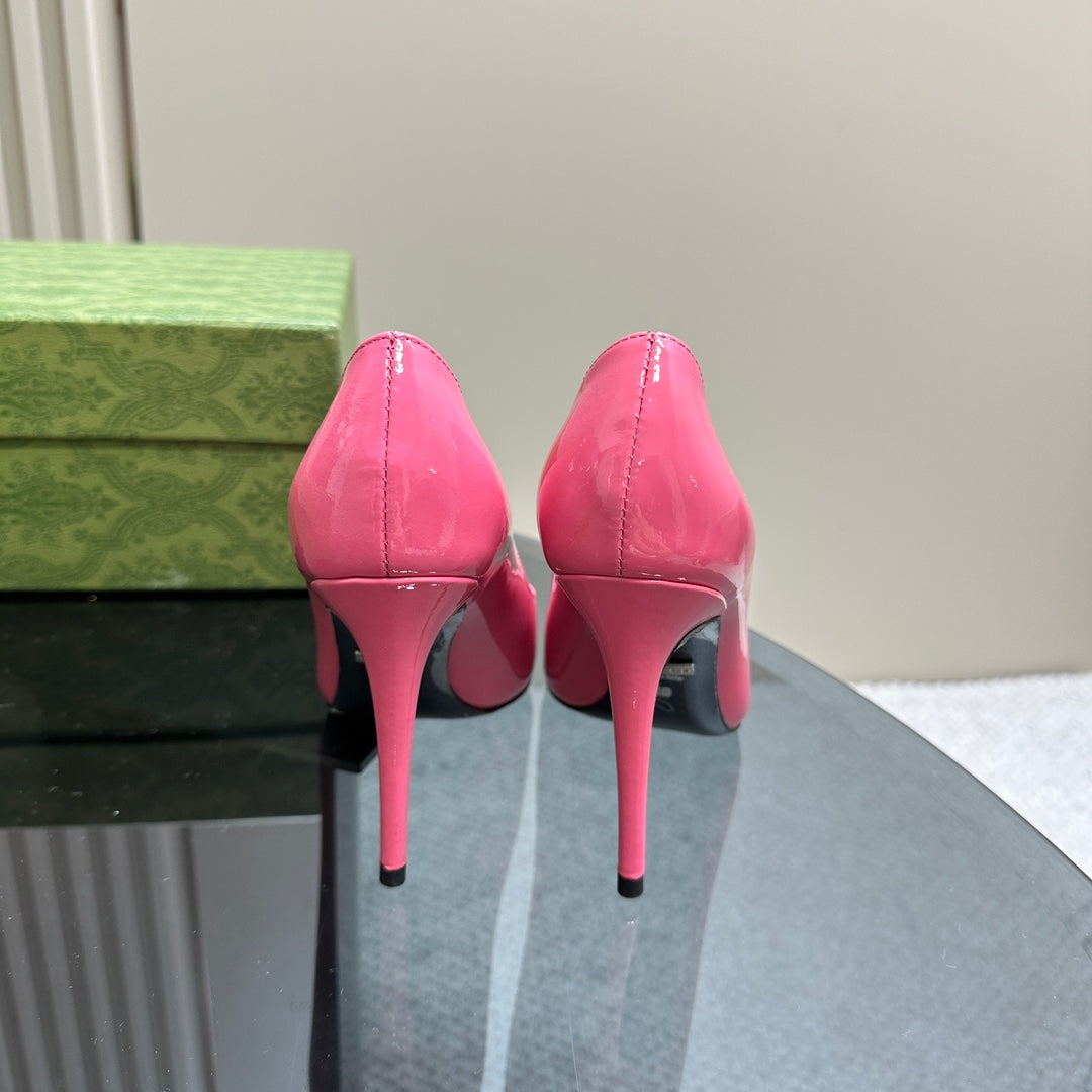 GUCCI 105 HIGH HEEL PUMP FUSCIA LAMBSKIN