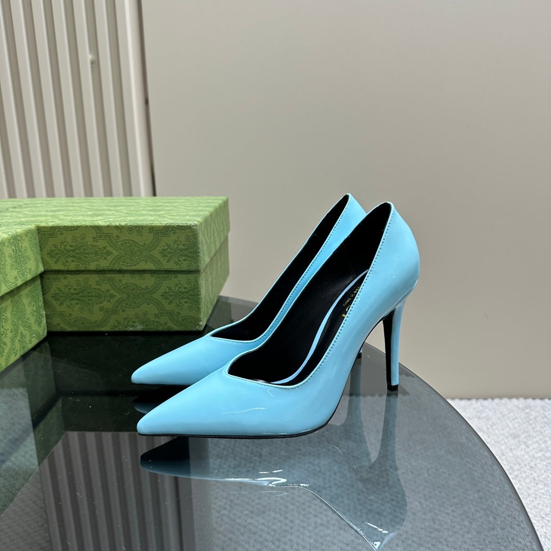 GUCCI 105 HIGH HEEL PUMP SKY LAMBSKIN