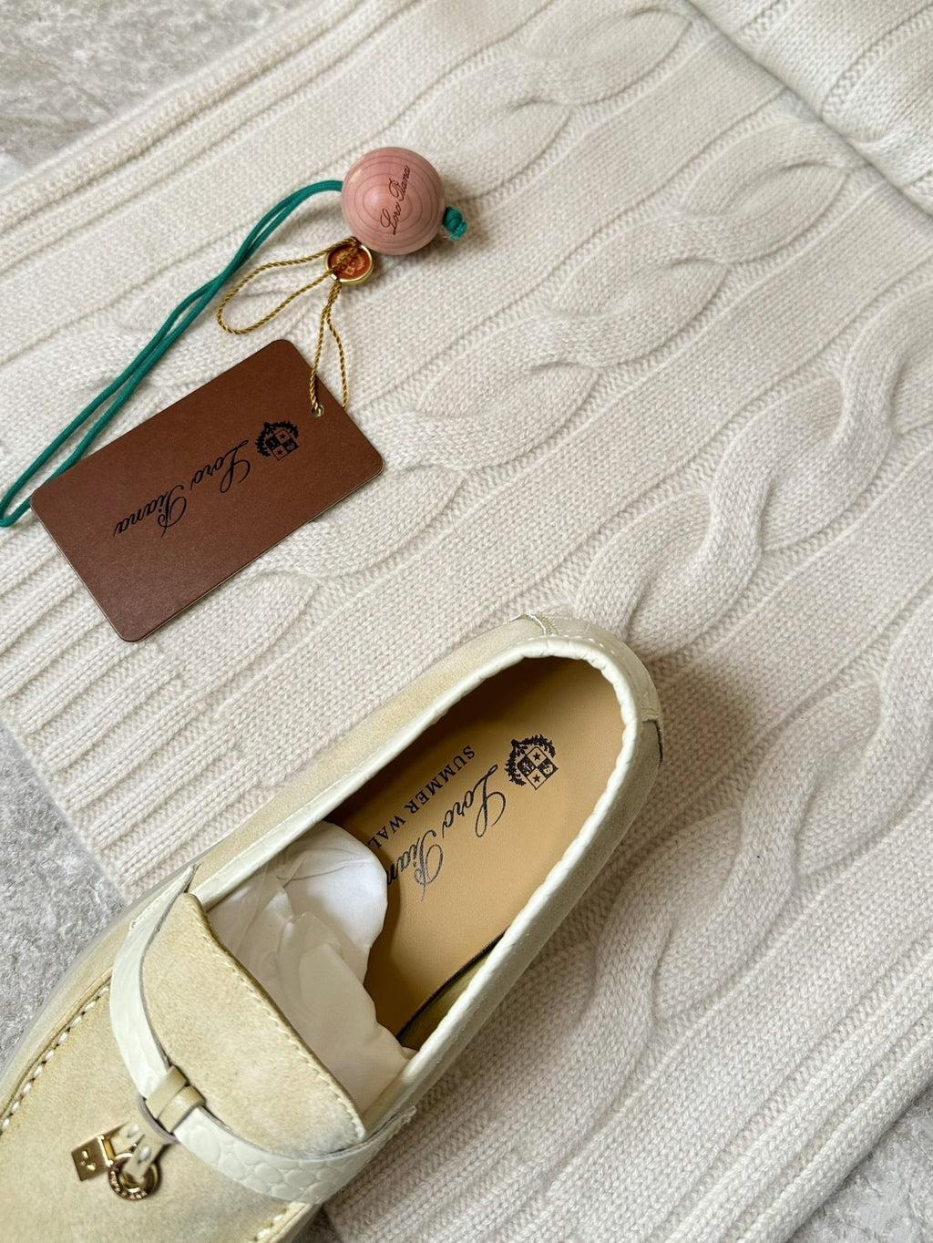 LP LOAFERS 25S IN SOFT BEIGE SUEDE MIX LAMBSKIN