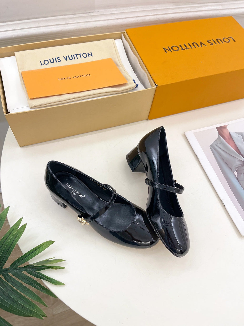 LOUIS VUITTON LV WOMEN ROMY HIGH BALLERINA IN GLOSSY BLACK LAMBSKIN