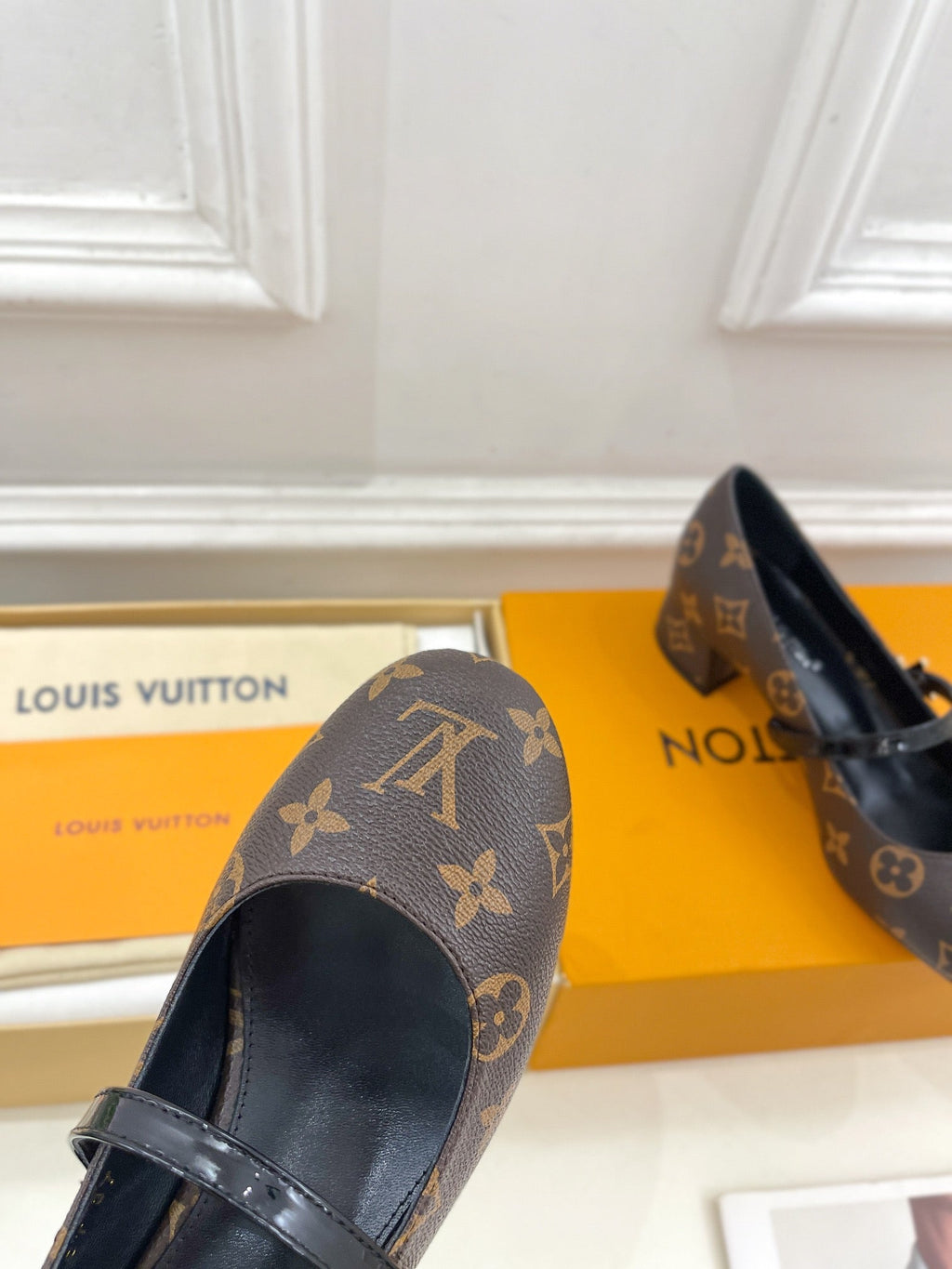 LOUIS VUITTON LV WOMEN ROMY HIGH BALLERINA IN CHOCOLATE BROWN MONOGRAM LAMBSKIN