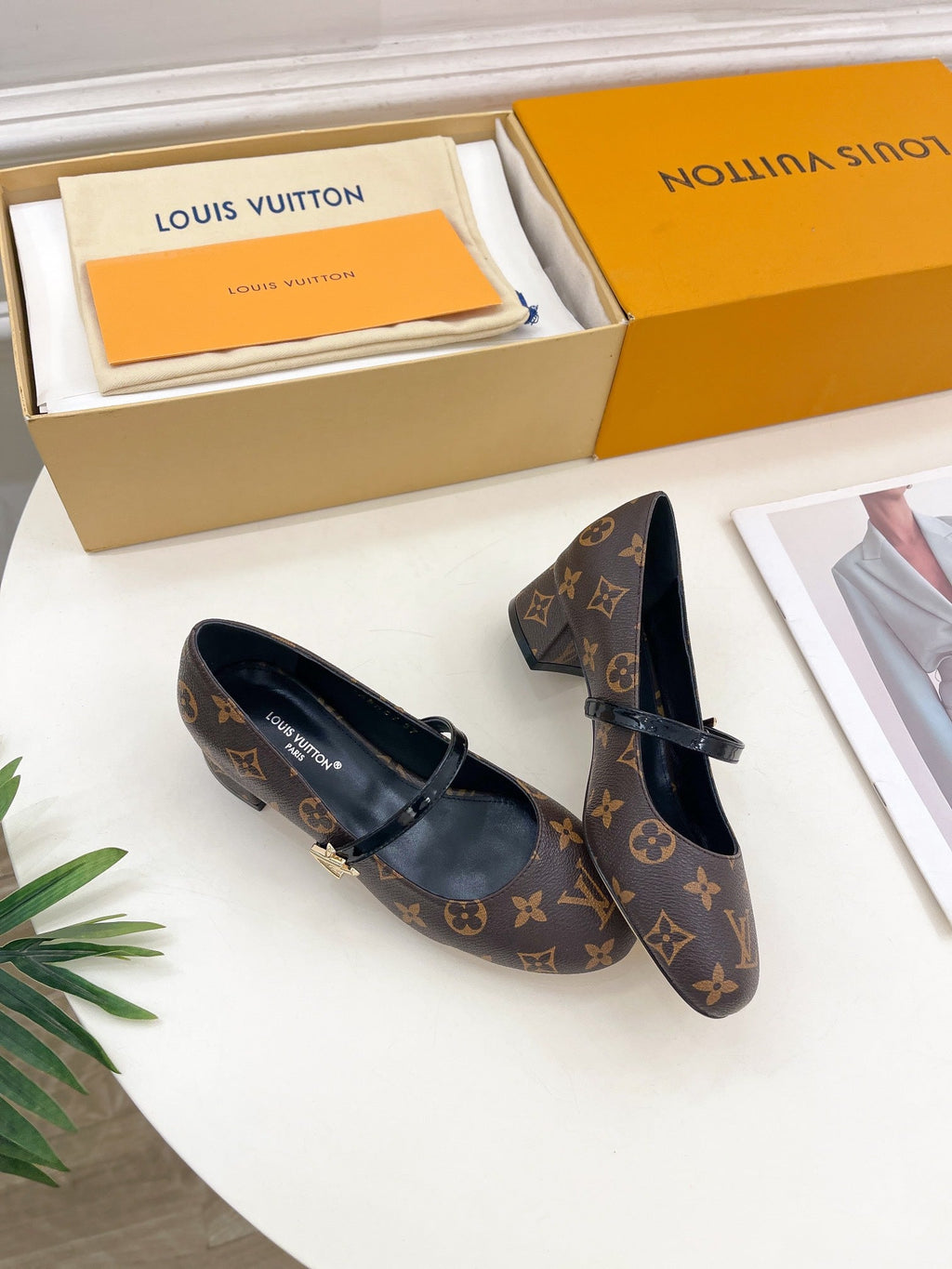 LOUIS VUITTON LV WOMEN ROMY HIGH BALLERINA IN CHOCOLATE BROWN MONOGRAM LAMBSKIN
