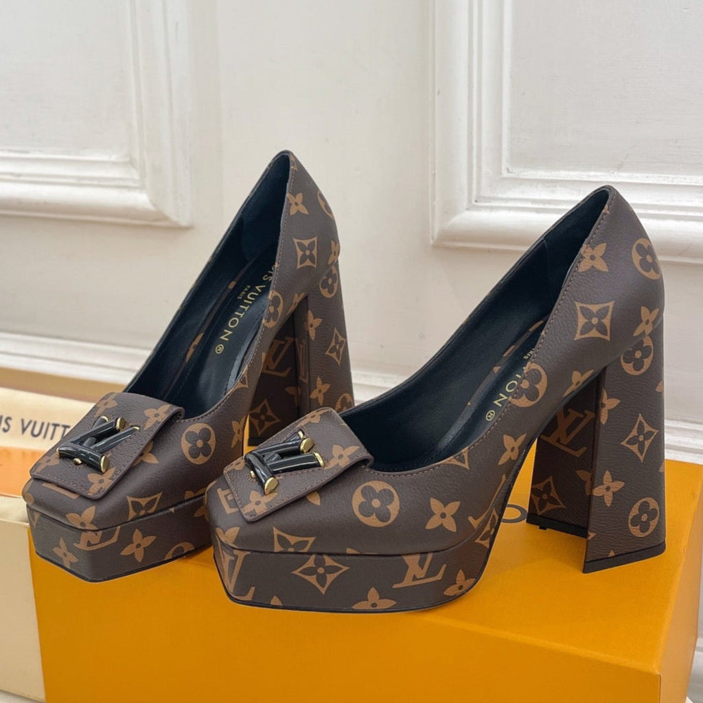 LOUIS VUITTON SHAKE MARY JANE HIGH HEEL 12 CM IN CHOCOLATE BROWN MONOGRAM CALFSKIN