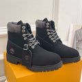LOUIS VUITTON LV X TIMBERLAND MARTIN BOOT IN BLACK SUEDE