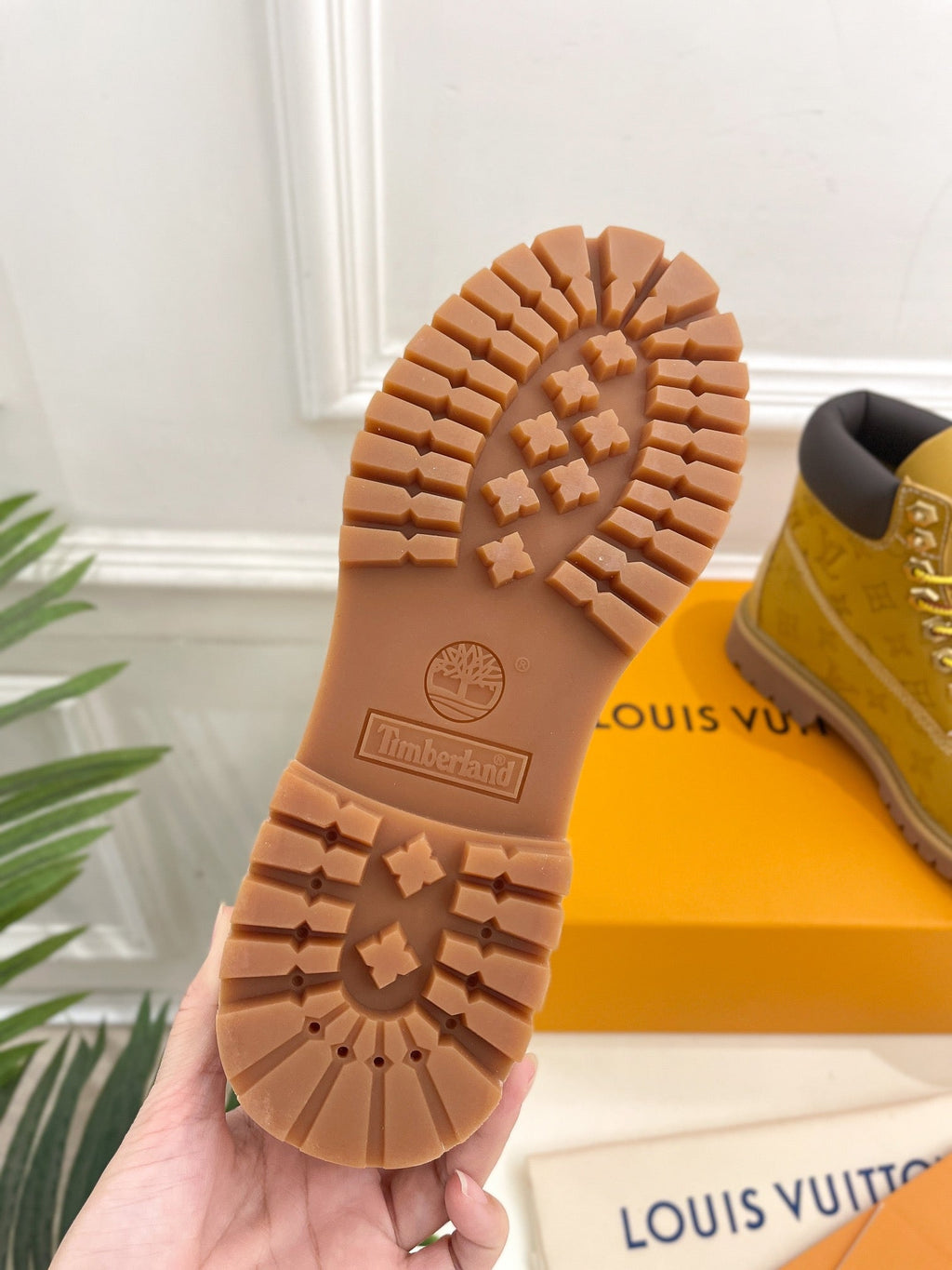 LOUIS VUITTON LV X TIMBERLAND MARTIN BOOT IN PEANUT BROWN MONOGRAM SUEDE