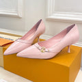 LOUIS VUITTON 6AM HIGH PUMP 5 CM IN BABY PINK CALFSKIN